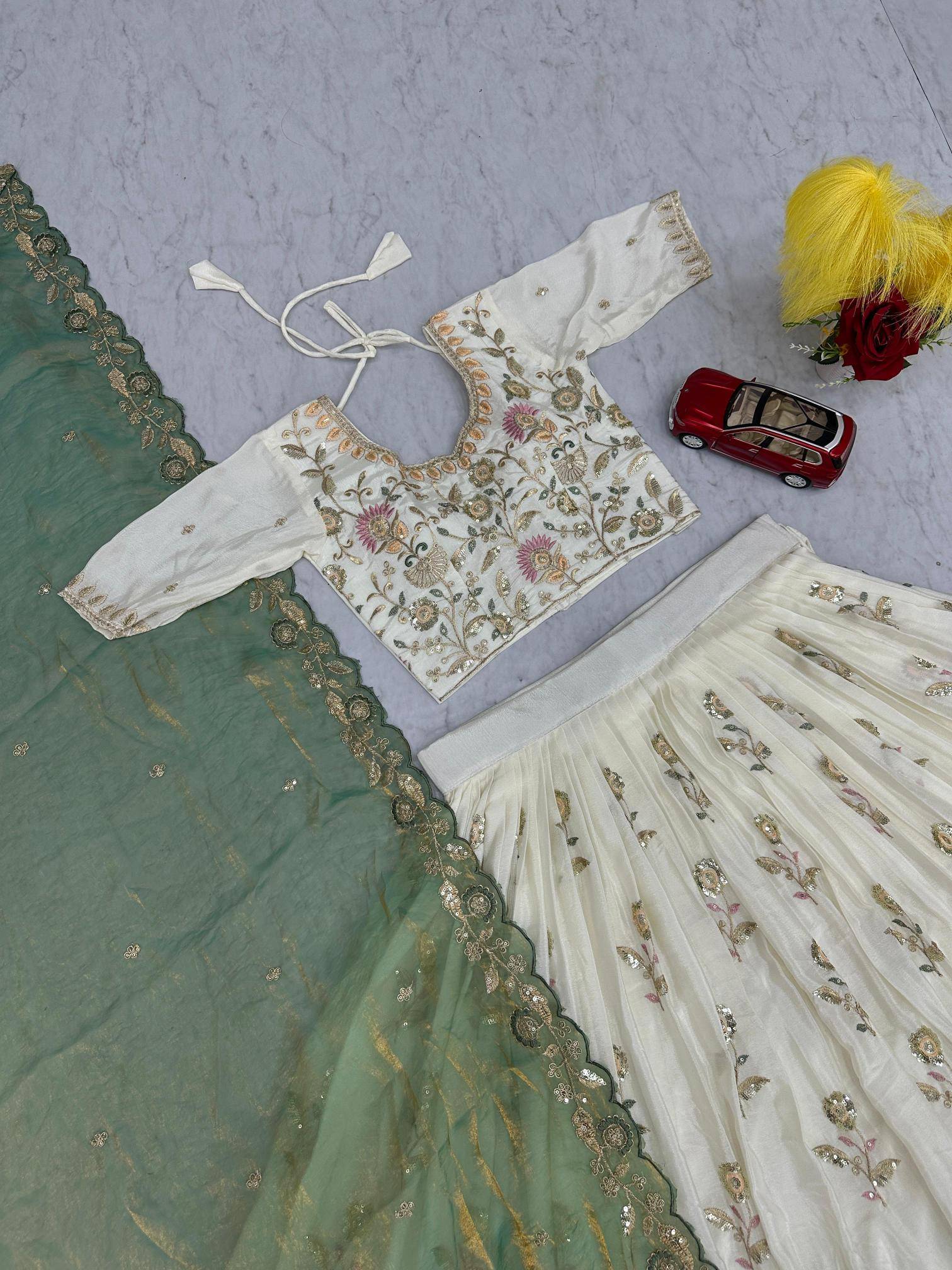 Tapi-301 Chinon Indian lehenga choli manufacturers